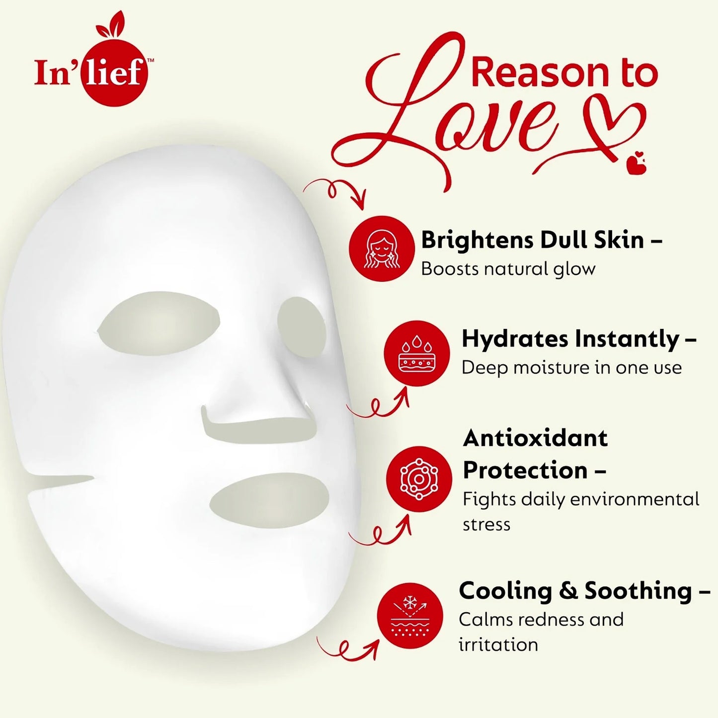 Inlief Vitamin C 0.5 Hydrating Brightening Facial Sheet Mask (1 Pc)