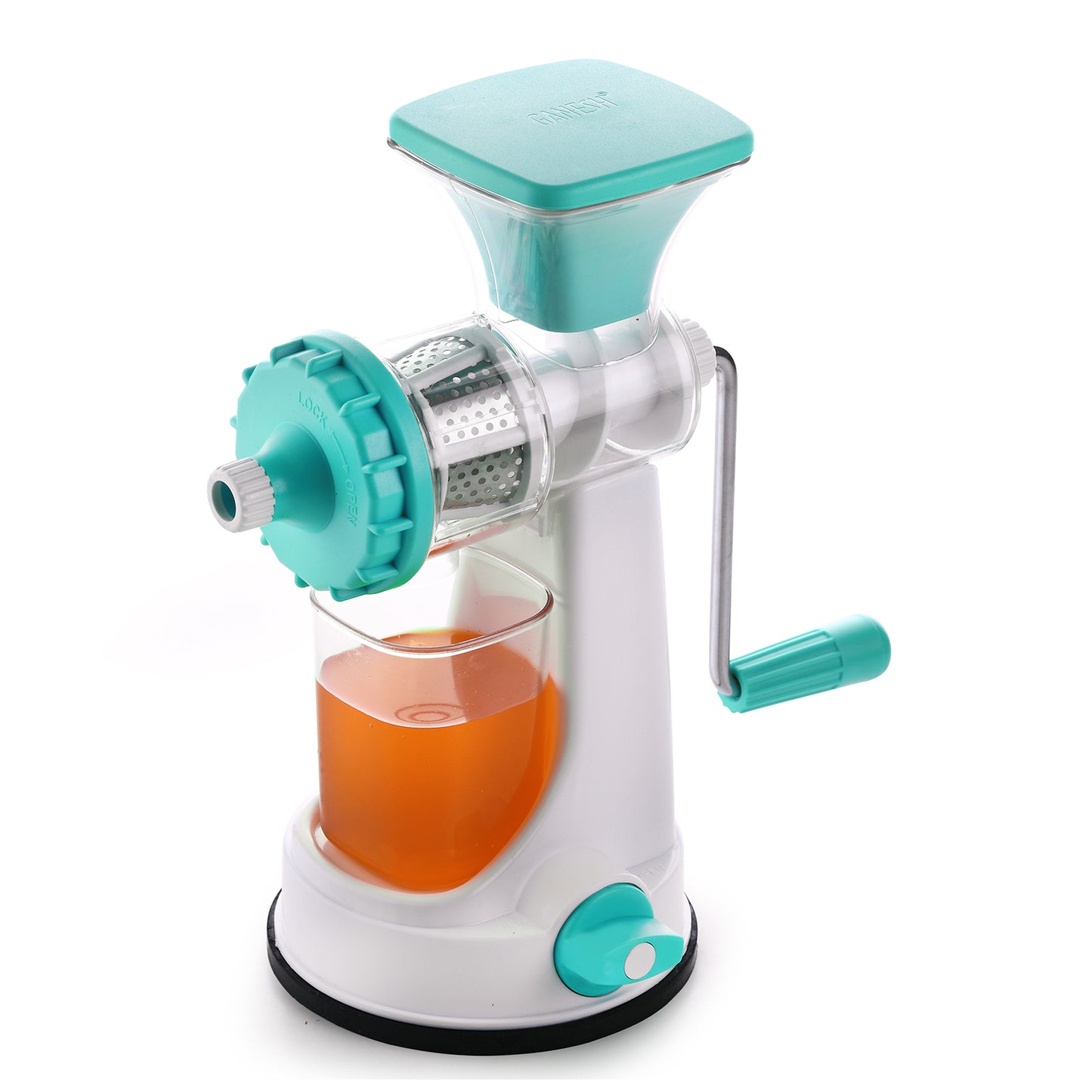 8103 Ganesh Kitchenware Plastic Hand Juicer New Smart Fruit Vegetable Multipurpose Juicer (Colorrandom Greenblueredorange) ( Colors May Vary ) (Multicolor Pack Of 1)