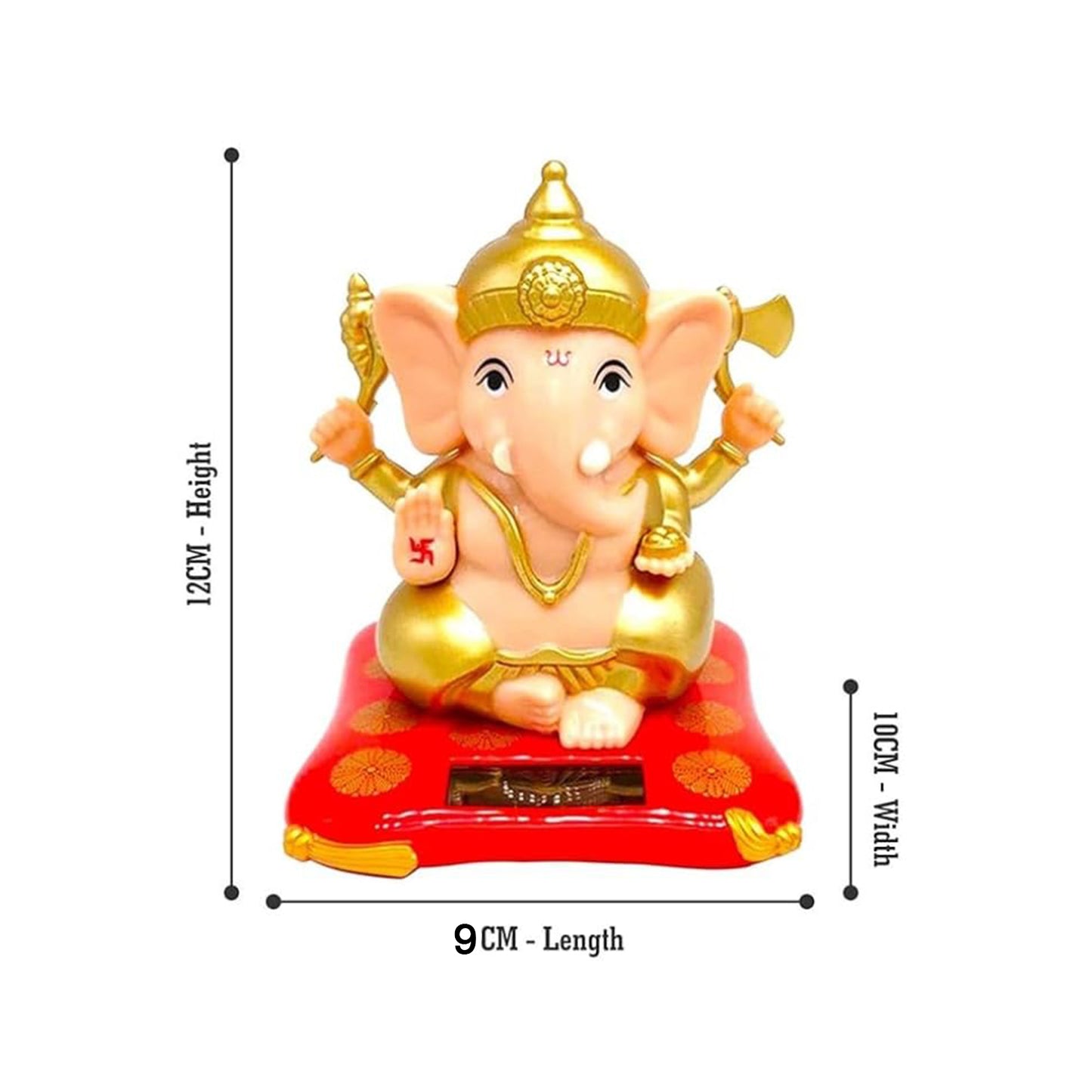 Solar-powered Dancing Ganesha Idol Decorative Lord Ganpati Showpiece With Movement
