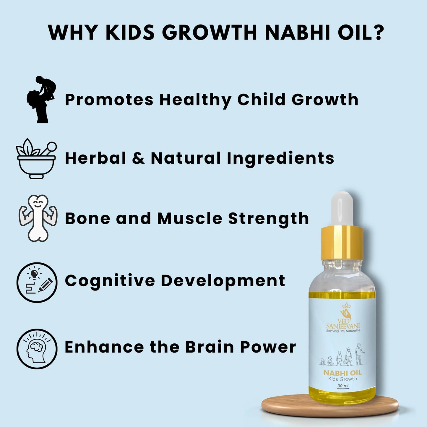 Ved Sanjeevani Nabhi Oil For Kids Growth (30ml 1 Pc)