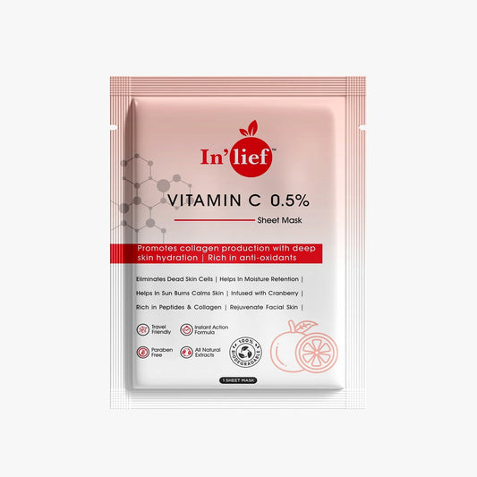 Inlief Vitamin C 0.5 Hydrating Brightening Facial Sheet Mask (1 Pc)