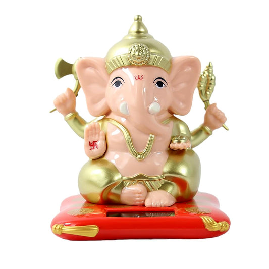 Solar-powered Dancing Ganesha Idol Decorative Lord Ganpati Showpiece With Movement