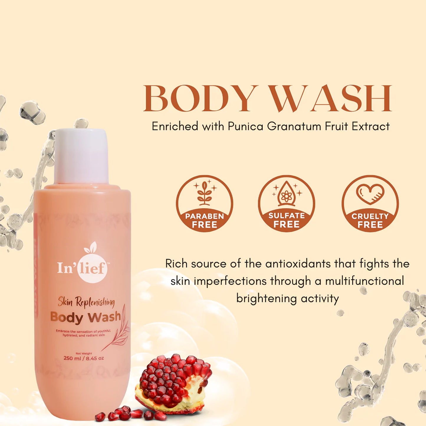 Inlief Nourishing Hydrating Skin Replenishing Body Wash (250 Ml)
