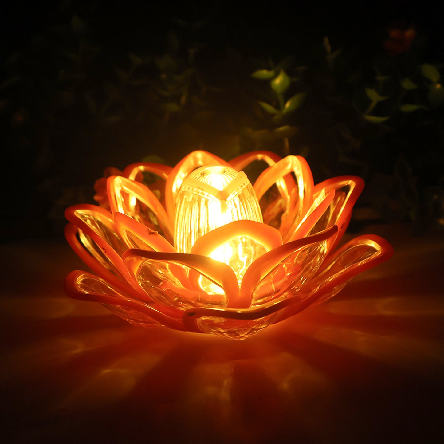 Set Of 6 Lotus Shaped Led Flameless Decorative Candles