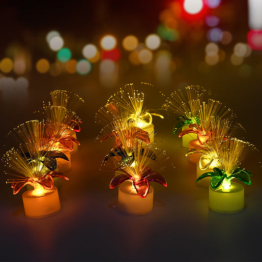 6237 Fiber Optic Light Mini Color Change Led Table Centerpieces Light Up Candle - Pack Of 12