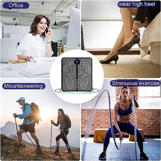 6931 Ems Foot Massager Electric Feet Massager Deep Kneading Circulation Foot Booster For Feet And Legs Muscle Stimulator Folding Portable Electric Massage Machine