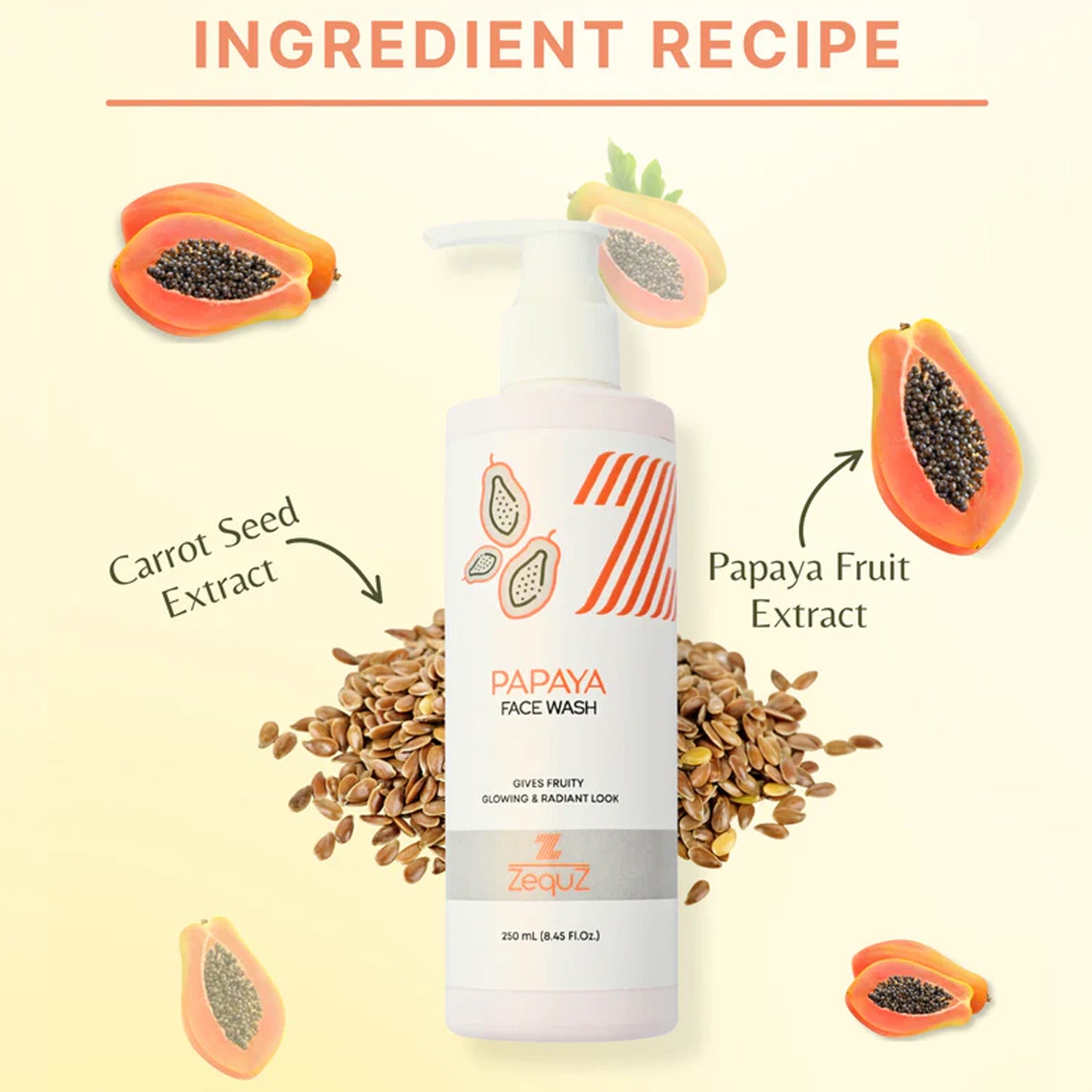 Zequz Papaya Face Wash - (1 Pc  250 Ml)