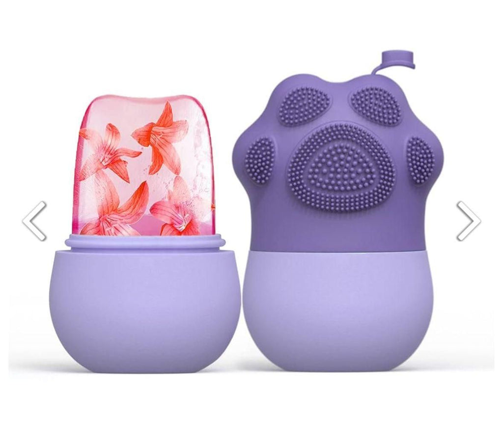 Paw Shaped Ice Roller for Face with Scrubber - Glowing Skin & Puffy Eyes