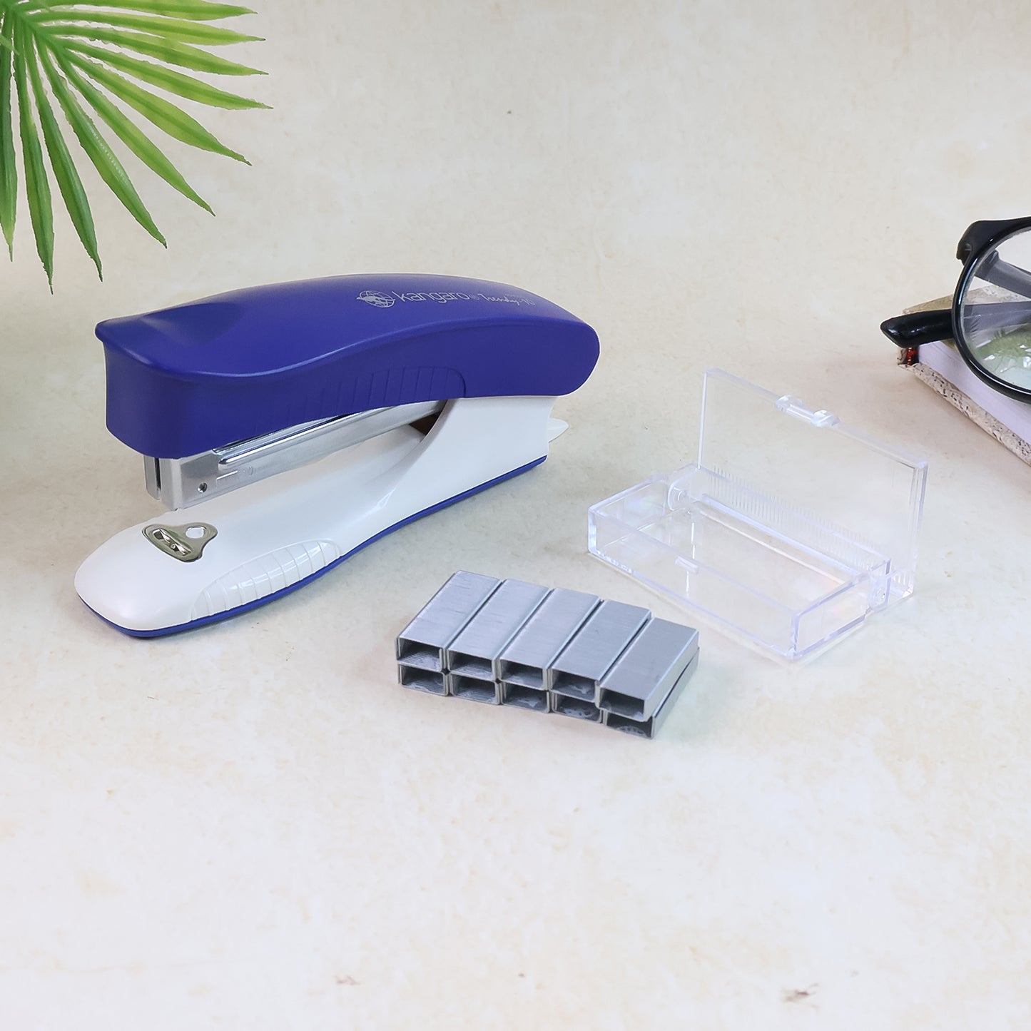 Kangaro Compact Desk Stapler With Staple Pin Set